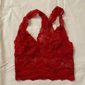 Red Sophie b. Longline lace bralette